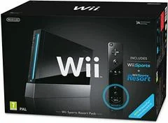 Carátula de Wii Console Black: Wii Sports + Wii Sports Resort Edition