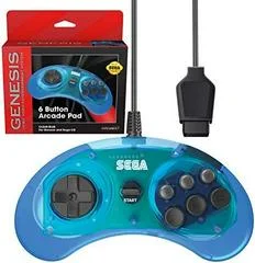 Carátula de Retro-Bit Sega 6 Button Arcade Pad [Clear Blue]