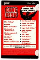 Carátula de SNES Game Genie Code Update: Volume 1, No. 4